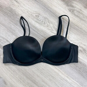 VS Very Sexy PU Strapless Convertible Bra / Black w/ Black Rhinestone / Size 36B